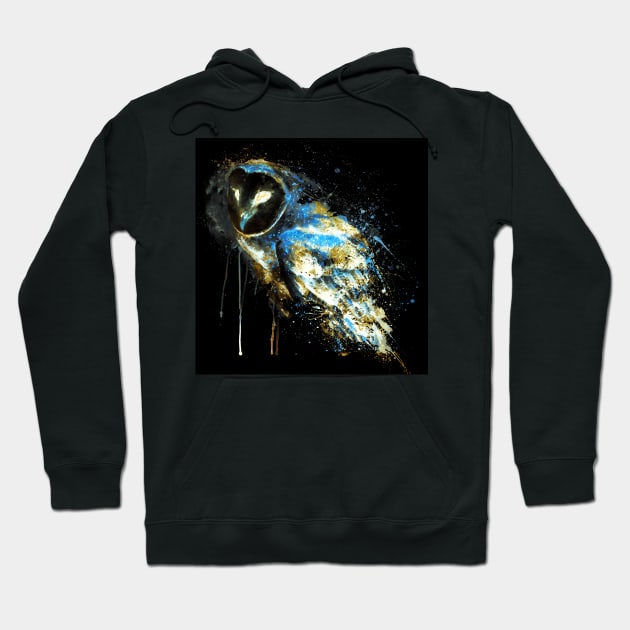 Barn Owl Reversed Colors Hoodie by Marian Voicu